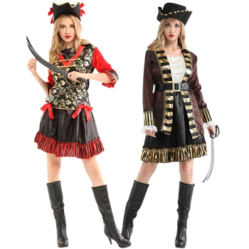 Las Mujeres Traje De Pirata Vestido De Adulto Fiesta De Carnaval De La Fantasía De La Ropa De Lujo De Rendimiento De No A Las Armas