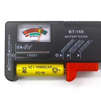 BT-168 AA/AAA/C/D/9V/1.5 V baterías Universal Botón de la Célula de la Batería de Color Codificado Medidor de Indicar Voltios Tester Comprobador de BT168 Poder