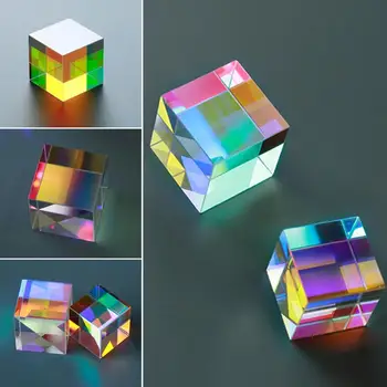 Prisma De Seis Caras Luz Brillante Combinar Cubo Prisma Vidrieras De La Viga De La División De Prisma Óptico Experimento Instrumento