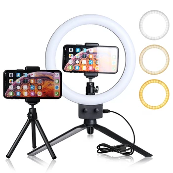9inch Mini LED de Vídeo Selfie Anillo de Luz Con el Anillo para Trípode lámparas De YouTube Teléfono Live Photo estudio de Fotografía anillo de luz