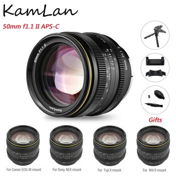 KamLan 50mm f1.1 II APS-C de la Cámara Lente de Gran Apertura Enfoque Manual Para Canon, Sony, Fuji M4/3 de Olympus, Panasonic Cámara sin espejo
