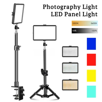 SH 8 pulgadas Fotografía Regulable, tv de panel de Relleno de la Lámpara 3300-5600K Luz de Vídeo LED Para la Transmisión en Vivo de la Foto Estudio de la Luz del Panel