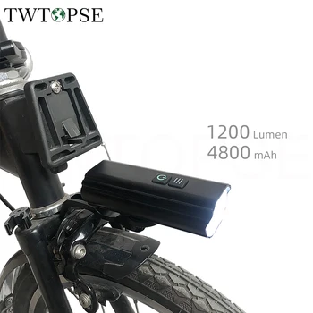 TWTOPSE 1200 Lumen Luz de la Bici Con Bastidor Para Brompton Plegable Bicicleta Impermeable 4800mAh de Carga USB Ajuste 3SIXTY Dahon Tern Crius