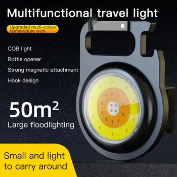 Mini Llavero de la Luz al aire libre Portátil de Emergencia Luz de Camping Recargable USB Multifuncional de Iluminación