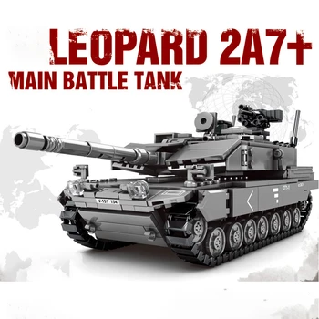 La 2 Guerra mundial Militar de Alemania Batalla Principal Leopard 2A7 Tanque Soldado de la Construcción de Bloques Clásico Ejército de Arma Modelo de Juguete de Niño Chico de Regalo