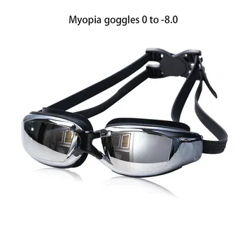 Adulto Miopía Profesional de Natación Gafas Ajustable HD Anti Niebla de Dioptrías Galvanizar Gafas de Natación Equipo