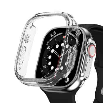 Caso de la cubierta Para Apple Watch de la serie 8 7 49 mm 45 mm/41 mm 44 mm/40 mm 44 45 mm alrededor de Todo marco Claro iwatch Ultra 4 3 5 se 6 7 49 mm