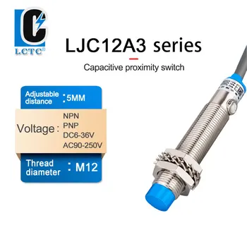 Capacitivos de Proximidad Sensor de LJC12A3 BX AX POR AY Interruptor de PNP NPN DC 6V-36V AC 90-250V 4 mm 2 mm M12