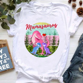 Mamasaurus Jurásico Impresión De Gráficos De T-Shirt Ropa De Mujer 2022 Rex Dinosaurio De La Camiseta Femme Harajuku Camisa Super Mamá Camiseta Mujer