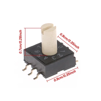 1PCS RM3HAF-10R Codificador Giratorio Interruptor selector de 10 0-9 Codificación de Cambiar el Parche 3:3 Con Mango Interruptor Giratorio de Codificación