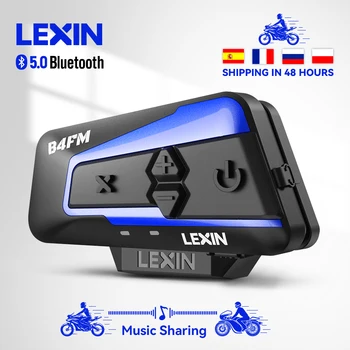 Lexin b4fm-x intercomunicador de moto & casco auricular 10 Piloto de 2000m de música Bluetooth para compartir la carga rápida de la motocicleta de intercomunicación