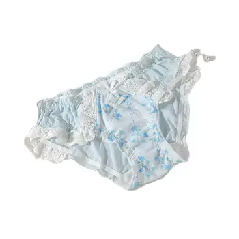 Gran Tamaño de los Pantalones de corea dulce impreso de encaje de la Ropa interior de Mujer Sexy Malla de seda de las Bragas