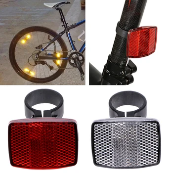 Bicicleta De La Bici Del Manillar Reflector Reflectante Delantera Y Trasera Luz De Advertencia De Seguridad De La Lente