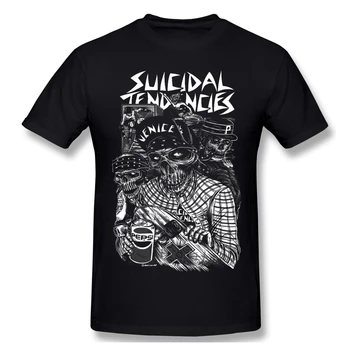 Las Tendencias suicidas de Impresión de Algodón Camisetas Divertidas punk Hombres de la Moda Streetwear