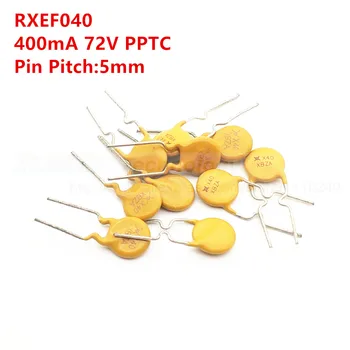 10PCS/lote de Auto Recuperación Fusible RXEF040 XF040 72V 0.4 a 400MA PPTC 5mm Pines DIP de paso 2P