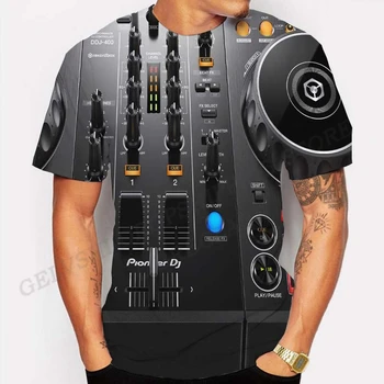 DJ 3D de Impresión T-shirt de las Mujeres de los Hombres de Moda de camisetas de Chico Hip Hop Top Tee de Verano de Música de Rock Camiseta Casual Suelto de la parte Superior de la Novedad de los Hombres de la Ropa