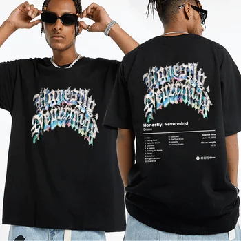 Camiseta de 2022 Nuevo Rapero Drake Álbum de Música Honestamente no importa la camiseta de los Hombres de la Mujer de la Moda Hip Hop de gran tamaño Camisetas de Manga Corta
