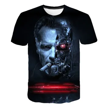 Nuevo de la Serie Terminator T800 Oscuro Destino Impreso en 3D T-shirt Personaje de Cómic T-shirt de Verano Harajuku Estilo T-shirt Top de los Hombres Casuales