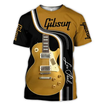 El Jazz de los Hombres T-Shirt la Impresión 3D de Sax Guitarra, Clarinete Camiseta de la Música Clásica de la Moda de Manga Corta de Hip Hop Camiseta Pop Suelto Casual T-Shirt