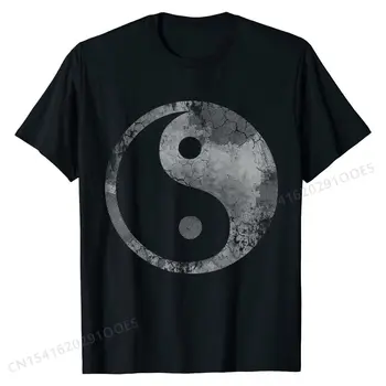 Yin Yang del Taoísmo el Taoísmo, el Tao de la Vendimia Fade T-Shirt para Hombres Imperante Casual Tops Camiseta de Algodón T Camisa Casual