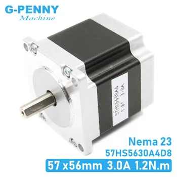 Motor paso a paso 57x56 D=8mm NEMA23 4 cables 3A 1.26 N. m motor de pasos 180Oz NEMA 23 de grabado CNC de fresado de la máquina impresora 3D