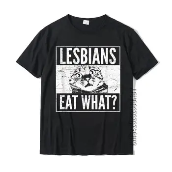 Divertido Lesbianas Comer Lo del Gato del Gatito LGBT Humor Camiseta Mejores Camisetas Camiseta Hip Hop Diseño de Algodón de Verano Hombre