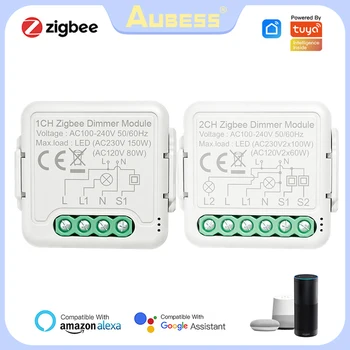 Tuya ZigBee3.0 smart Interruptor Regulador Módulo de Hogar Inteligente de voz a distancia temporizador de Interruptor, Funciona con la Tuya la Vida Inteligente de la APLICACIÓN de Alexa principal de Google