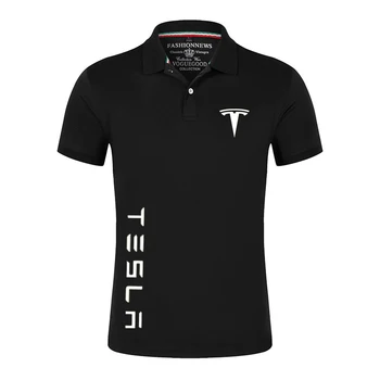 2022 Unisex Verano Tesla Car Logo Camisetas De Los Hombres De Manga Corta Camisetas De Marca Clásico Camisetas Masculinas De Algodón Casual Sport Ropa De La Parte Superior