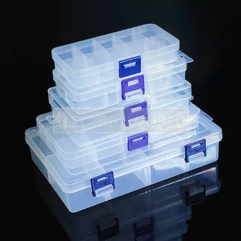 Mini de Plástico Caja de Almacenamiento transparente de la Joyería del Pendiente del Cordón Titular Caso Compartimiento de Terminales de Visualización de Tornillo Pequeño Organizador de herramientas