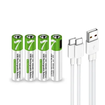 SMARTOOOLS 1.5 V AAA 550 MWh USB Recargable Li-ion Batería para el Control Remoto Inalámbrico Ratón de Juguete +TYPE_C Cable Cargador