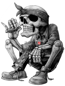 coches pegatinas de Gangster de Hip Hop de la etiqueta Engomada de la Música Rap Esqueleto Cráneo Rapero Fresco Bandana Cigarro Aprox