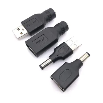 1pcs Comúnmente utilizado USB conjunto de 5.5*2.1 mm conector Hembra a USB 2.0 Macho de Enchufe de Alimentación de CC de macho a hembra Adaptador de Conector