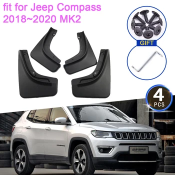 4x para Jeep Compass 2018 2019 2020 1.4 T 2.4 T MK2 Guardabarros salpicaderas Delanteras Ruedas Traseras Fender Aletas del Coche Estilo Accesorios