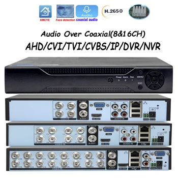 Xmeye Video Grabadoras de Audio a Través de Coaxial Voz 4/8/16 Canales DVR 5M-N 1080P Sistema de Vigilancia 5 En 1 AHD TVI CVI Analógico IP