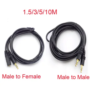 1.5/3/5/10M macho a Macho de 3,5 mm Jack Estéreo Macho a Hembra de Enchufe de Audio Aux Cable de Extensión de Cable para el Ordenador Portátil de MP3/MP4
