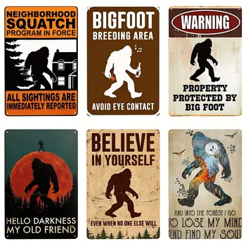 Gorila Retro, Señal de Advertencia de Bigfoot Divertido Cartel Decorativo de la Señal para la Casa de Habitación de Dormitorio Baño Cafe Bar al aire libre de la Decoración de la Pared de Regalo