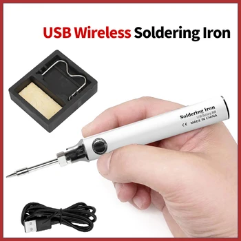 Soldador eléctrico Mini Wireless Soldador USB Portátil Recargable de la Soldadura de Reparación de Herramientas de Temperatura Ajustable