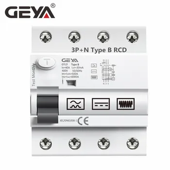 GEYA GYL9 Tipo B RCD Riel Din de Fuga a Tierra de Corriente interruptor de DC RCCB RCD 2P 4P 63A 30mA 100mA 300mA 6ka) que se encargan IEC62423