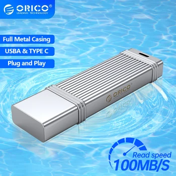 ORICO USB 3.2 Unidades Flash USB de 128 gb 64 GB 32 GB 256 GB Pen Drive, Memory Stick de Metal U Disk Mini Pendrive para el Tipo-C USB a Dispositivos