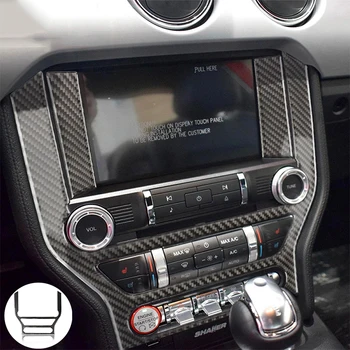 La Fibra de carbono Multi-medios de comunicación de la Consola de la Cubierta de la etiqueta Engomada del Panel de Guarnecido de Decoración Para el Ford Mustang 2015 2016 2017 2018 2019 Interior del Coche