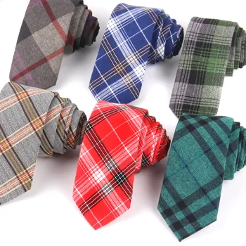 Nueva Casual a Cuadros corbata Para los Hombres Estrecho de Algodón, Corbata para la Boda de colores para Hombre de Cuello Lazos de Negocios Empate Adulto Pañuelo