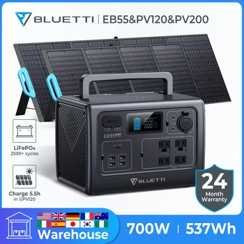 BLUETTI EB55 Portátil del Poder de la Estación de 700W 537Wh Estación Solar Generador de LiFePo4 Batería 120W 200W el Panel Solar de la Emergencia Camping