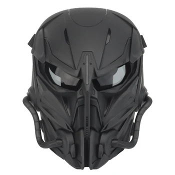 Tactical Airsoft Paintball Máscaras de la Motocicleta Hombres Máscara de Cara Completa para la Caza de Tiro Militar de la Máscara de Halloween Juego de Guerra de Arnés