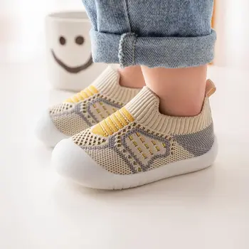 Zapatos de bebé antideslizante Transpirable Infantil Cuna Piso Calcetines con Suela de Goma para Niños Niñas Chicos de Malla de Fondo Suave Zapatos Zapatillas
