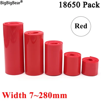 1 Medidor de Rojo 18650 Batería de Lipo de PVC de Calor Tubo Retráctil Pack de 7 mm ~ 280 mm de Ancho Aislado Envoltura de Película de litio Caso de que el Cable de la Manga Azul