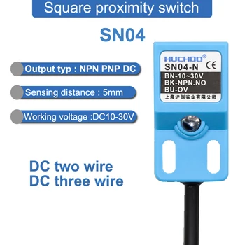 Interruptor de proximidad de Metal Límite SN04 Sensor de Plaza Impermeable NPN PNP NO NC DC Tres cables de 10-30V AC Dos Cables 90-250V